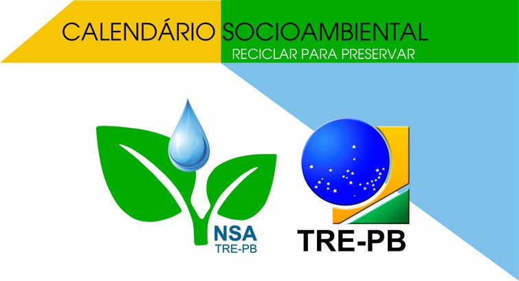 #PraCegoVer: imagem mostra a logo do Núcleo Socioambiental com a logo do TRE-PB juntas na parte ...